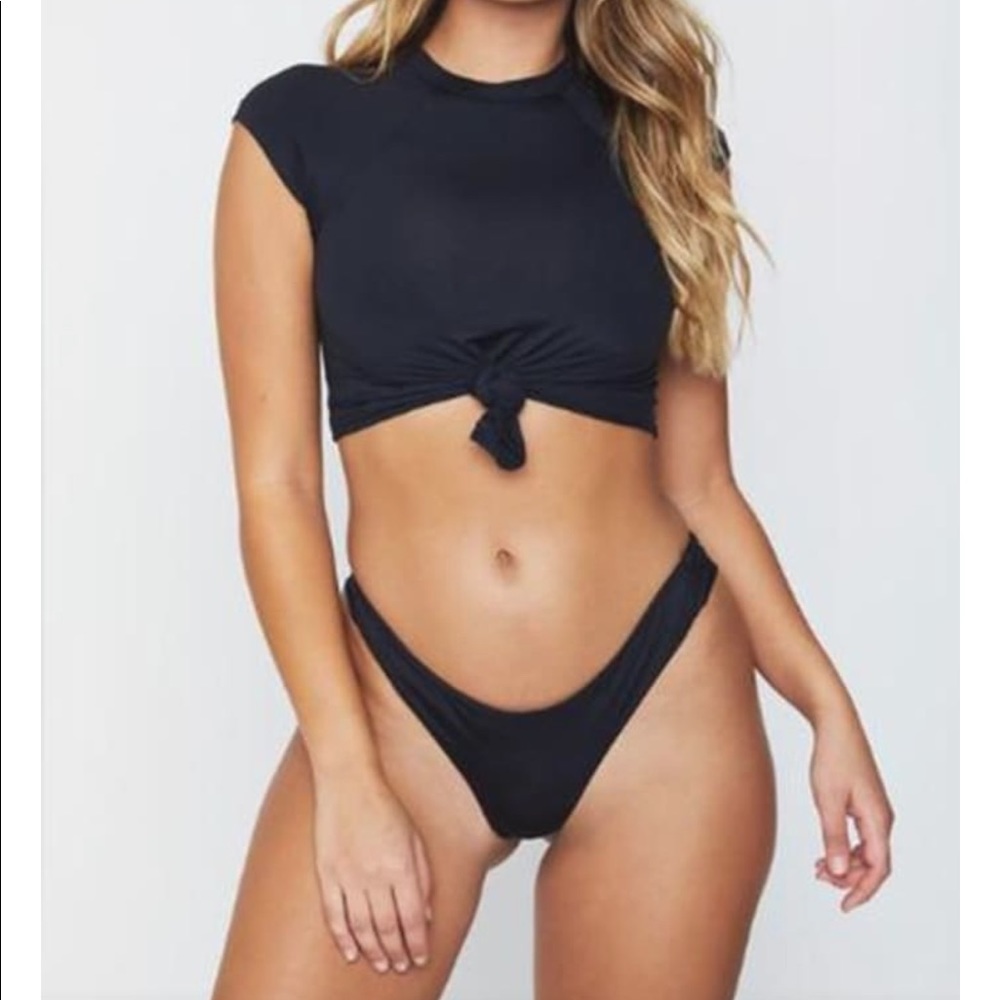 Frankie’s Bikinis Max Bottom in Black, Size M